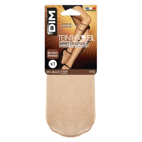 Mi-bas femme beige effet bronzé TU Teint de soleil DIM