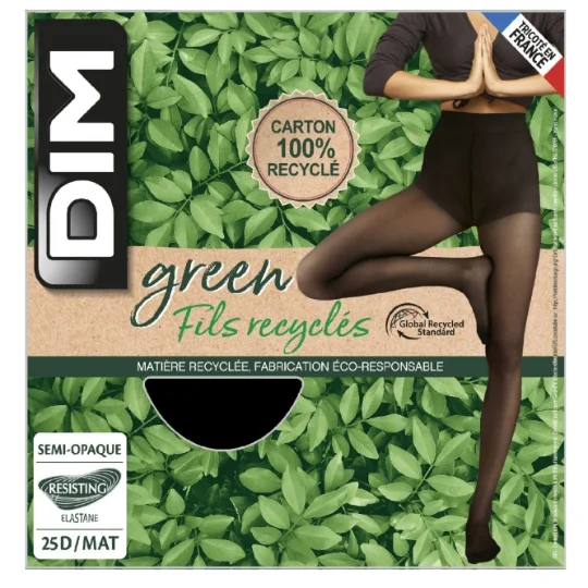 Collant femme noir semi-opaque T3 Green DIM