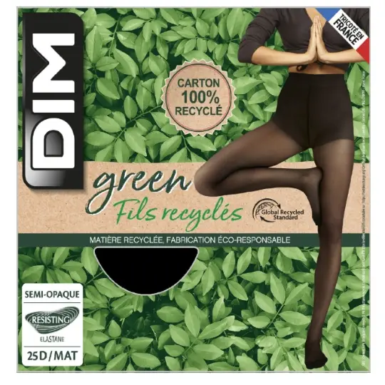[724Ph240022641] Collant femme noir semi-opaque T4 Green DIM