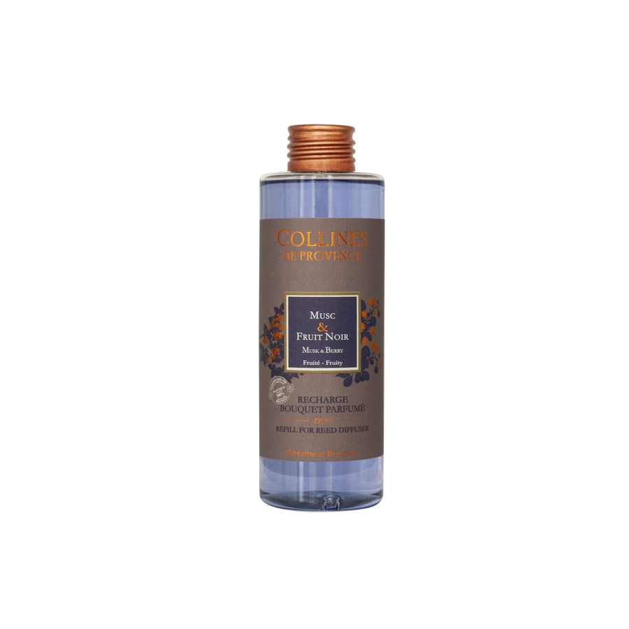 [724Ph240029841] Recharche Bouquet Parfumé Musc & Fruit Noir 200ml Collines de Provence