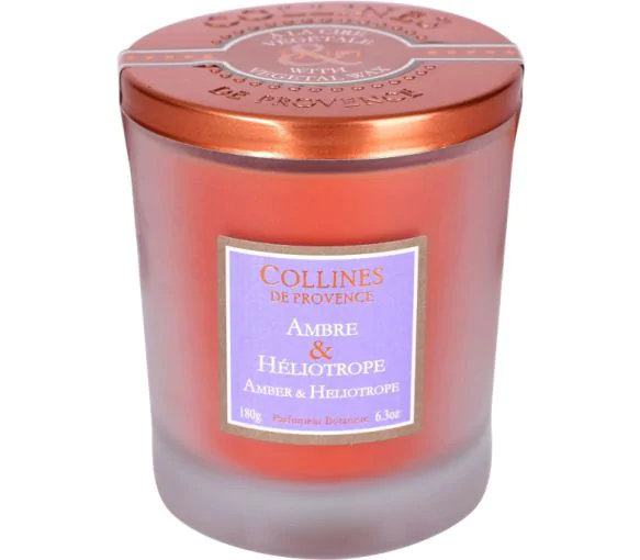 [724Ph240029847] Bougie Ambre & Héliotrope 180g Collines de Provence