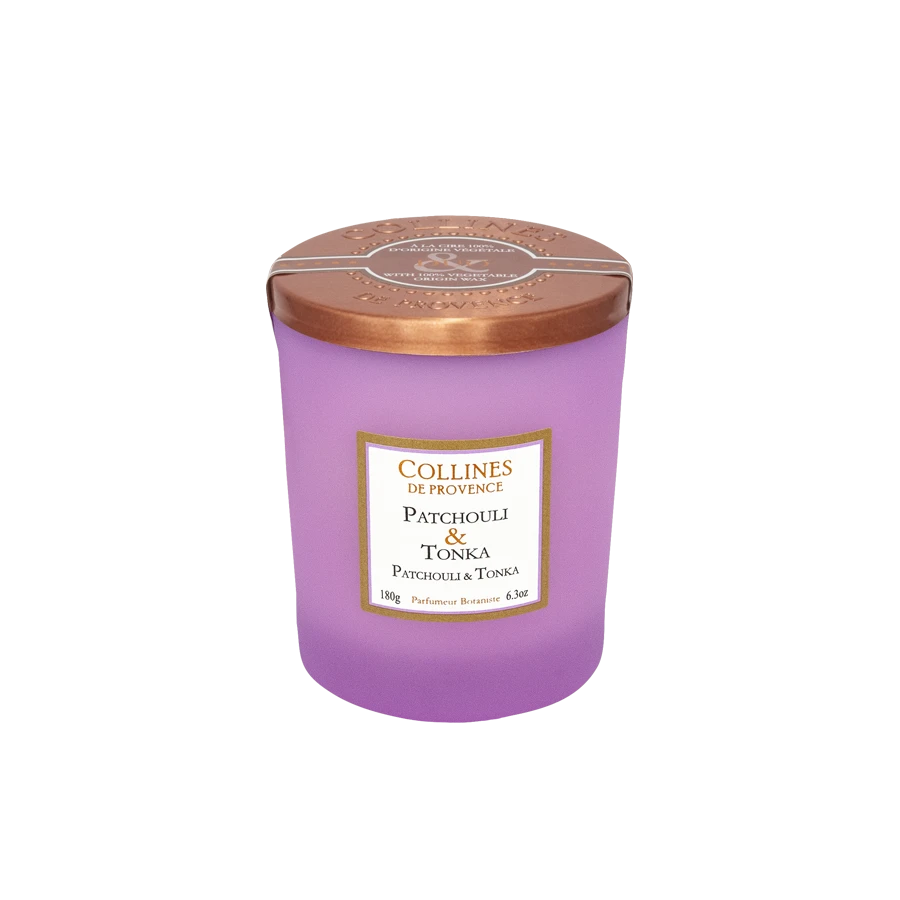 [724Ph240029853] Bougie Patchouli & Tonka 180g Collines de Provence