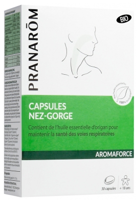 Aromaforce Capsules Nez-Gorge Bio 30 Capsules Pranarôm 